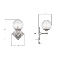 One Light Wall Sconce by Crystorama - Orly Collection, Polished Nickel Finish - ORY-1001-PN-CL