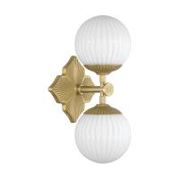 Two Light Wall Sconce by Crystorama - Orly Collection, Aged Brass Finish - ORY-1002-AG-WH