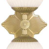 Two Light Wall Sconce by Crystorama - Orly Collection, Aged Brass Finish - ORY-1002-AG-WH