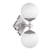 Two Light Wall Sconce by Crystorama - Orly Collection, Polished Nickel Finish - ORY-1002-PN-WH