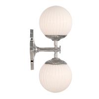 Two Light Wall Sconce by Crystorama - Orly Collection, Polished Nickel Finish - ORY-1002-PN-WH