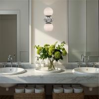 Two Light Wall Sconce by Crystorama - Orly Collection, Polished Nickel Finish - ORY-1002-PN-WH