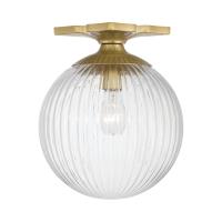 One Light Semi Flush Mount by Crystorama - Orly Collection, Aged Brass Finish - ORY-1003-AG-CL