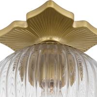 One Light Semi Flush Mount by Crystorama - Orly Collection, Aged Brass Finish - ORY-1003-AG-CL