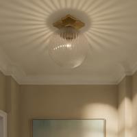 One Light Semi Flush Mount by Crystorama - Orly Collection, Aged Brass Finish - ORY-1003-AG-CL
