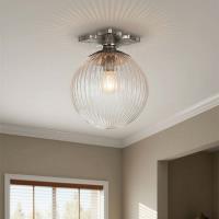 One Light Semi Flush Mount by Crystorama - Orly Collection, Polished Nickel Finish - ORY-1003-PN-CL