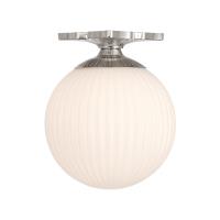 One Light Semi Flush Mount by Crystorama - Orly Collection, Polished Nickel Finish - ORY-1003-PN-WH