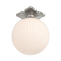 One Light Semi Flush Mount by Crystorama - Orly Collection, Polished Nickel Finish - ORY-1003-PN-WH