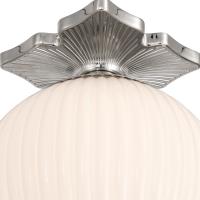 One Light Semi Flush Mount by Crystorama - Orly Collection, Polished Nickel Finish - ORY-1003-PN-WH
