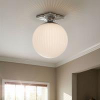 One Light Semi Flush Mount by Crystorama - Orly Collection, Polished Nickel Finish - ORY-1003-PN-WH