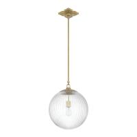 One Light Pendant by Crystorama - Orly Collection, Aged Brass Finish - ORY-1007-AG-CL
