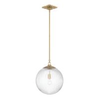 One Light Pendant by Crystorama - Orly Collection, Aged Brass Finish - ORY-1007-AG-CL