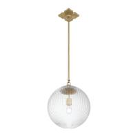 One Light Pendant by Crystorama - Orly Collection, Aged Brass Finish - ORY-1007-AG-CL