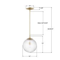 One Light Pendant by Crystorama - Orly Collection, Aged Brass Finish - ORY-1007-AG-CL