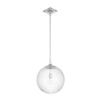 One Light Pendant by Crystorama - Orly Collection, Polished Nickel Finish - ORY-1007-PN-CL