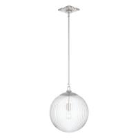 One Light Pendant by Crystorama - Orly Collection, Polished Nickel Finish - ORY-1007-PN-CL