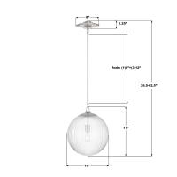 One Light Pendant by Crystorama - Orly Collection, Polished Nickel Finish - ORY-1007-PN-CL
