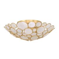 Three Light Semi Flush Mount by Crystorama - Palla Collection, Antique Gold Finish - PAL-524-GA