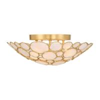 Three Light Semi Flush Mount by Crystorama - Palla Collection, Antique Gold Finish - PAL-524-GA