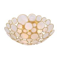 Three Light Semi Flush Mount by Crystorama - Palla Collection, Antique Gold Finish - PAL-524-GA