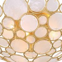 Three Light Semi Flush Mount by Crystorama - Palla Collection, Antique Gold Finish - PAL-524-GA