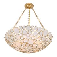 Six Light Chandelier by Crystorama - Palla Collection, Antique Gold Finish - PAL-525-GA