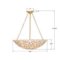 Six Light Chandelier by Crystorama - Palla Collection, Antique Gold Finish - PAL-525-GA