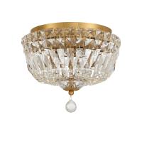 Three Light Flush Mount by Crystorama - Roslyn Collection, Aged Brass Finish - ROS-A1003-AG-CL-MWP