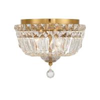 Three Light Flush Mount by Crystorama - Roslyn Collection, Aged Brass Finish - ROS-A1003-AG-CL-MWP