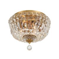 Three Light Flush Mount by Crystorama - Roslyn Collection, Aged Brass Finish - ROS-A1003-AG-CL-MWP