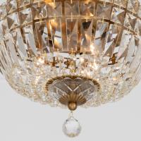 Three Light Flush Mount by Crystorama - Roslyn Collection, Aged Brass Finish - ROS-A1003-AG-CL-MWP