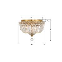 Three Light Flush Mount by Crystorama - Roslyn Collection, Aged Brass Finish - ROS-A1003-AG-CL-MWP