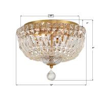 Four Light Flush Mount by Crystorama - Roslyn Collection, Aged Brass Finish - ROS-A1004-AG-CL-MWP
