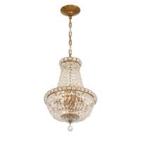 Five Light Chandelier by Crystorama - Roslyn Collection, Aged Brass Finish - ROS-A1006-AG-CL-MWP