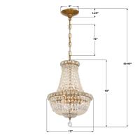 Five Light Chandelier by Crystorama - Roslyn Collection, Aged Brass Finish - ROS-A1006-AG-CL-MWP