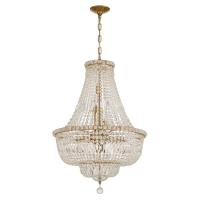 Nine Light Chandelier by Crystorama - Roslyn Collection, Aged Brass Finish - ROS-A1009-AG-CL-MWP