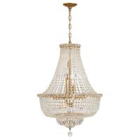 Nine Light Chandelier by Crystorama - Roslyn Collection, Aged Brass Finish - ROS-A1009-AG-CL-MWP