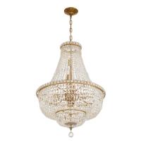 Nine Light Chandelier by Crystorama - Roslyn Collection, Aged Brass Finish - ROS-A1009-AG-CL-MWP