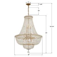 15 Light Chandelier by Crystorama - Roslyn Collection, Aged Brass Finish - ROS-A1015-AG-CL-MWP