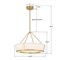 LED Pendant by Crystorama - Royce Collection, Luxe Gold Finish - RYC-8106-LG