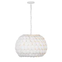 Five Light Chandelier by Crystorama - Talia Collection, Matte White Finish - TAL-9404-MT