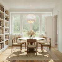 Five Light Chandelier by Crystorama - Talia Collection, Matte White Finish - TAL-9404-MT