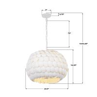 Five Light Chandelier by Crystorama - Talia Collection, Matte White Finish - TAL-9404-MT