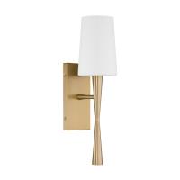 One Light Wall Sconce by Crystorama - Trenton Collection, Aged Brass Finish - TRE-221-OP-AG