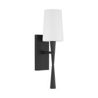 One Light Wall Sconce by Crystorama - Trenton Collection, Black Forged Finish - TRE-221-OP-BF