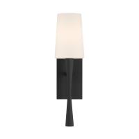 One Light Wall Sconce by Crystorama - Trenton Collection, Black Forged Finish - TRE-221-OP-BF