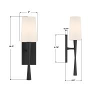 One Light Wall Sconce by Crystorama - Trenton Collection, Black Forged Finish - TRE-221-OP-BF