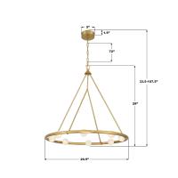 LED Chandelier by Crystorama - Terrell Collection, Luxe Gold Finish - TRL-2805-LG