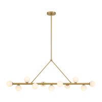 LED Linear Chandelier by Crystorama - Terrell Collection, Luxe Gold Finish - TRL-2807-LG