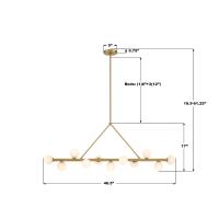 LED Linear Chandelier by Crystorama - Terrell Collection, Luxe Gold Finish - TRL-2807-LG
